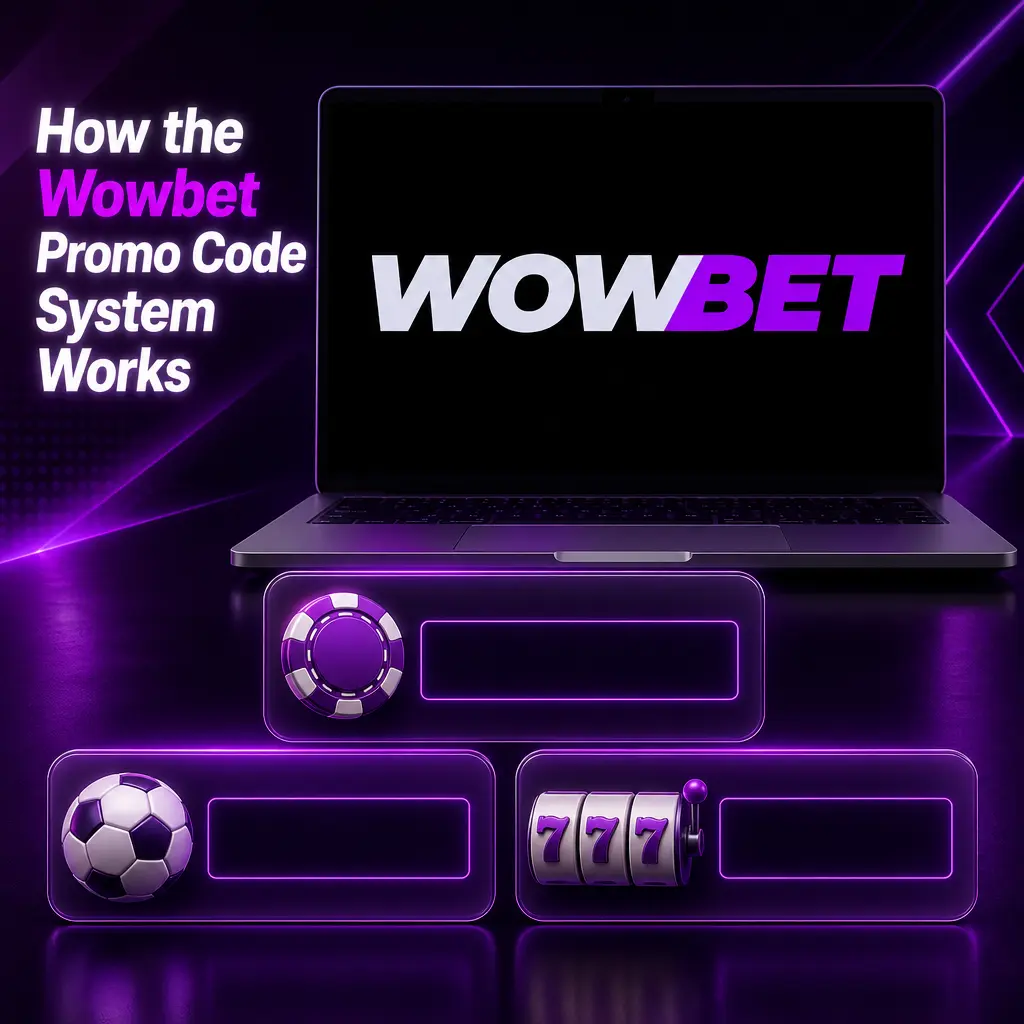 Diagram showing how to redeem Wowbet promo codes via official channels for bonuses like free spins and deposit matches.